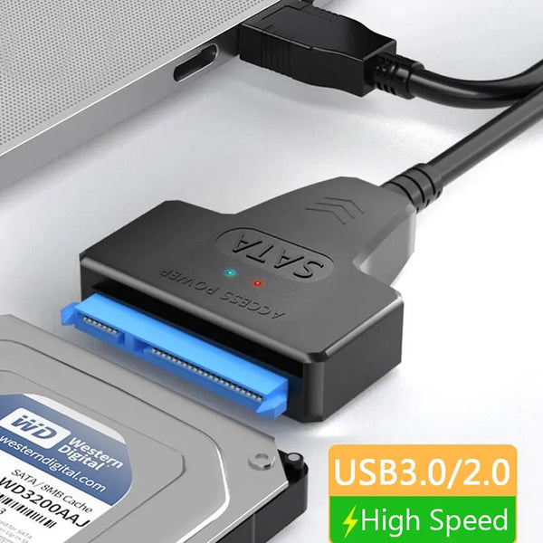 Cabo SATA para USB 3.0/2.0 – Conexão Rápida para HDD e SSD até 6Gbps!