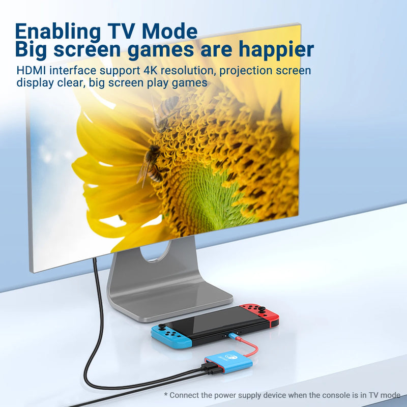 Portátil Nintendo Switch Docking Station TYPE-C Hub com HDMI e USB 3.0 Perfeito para Viagens e Jogos