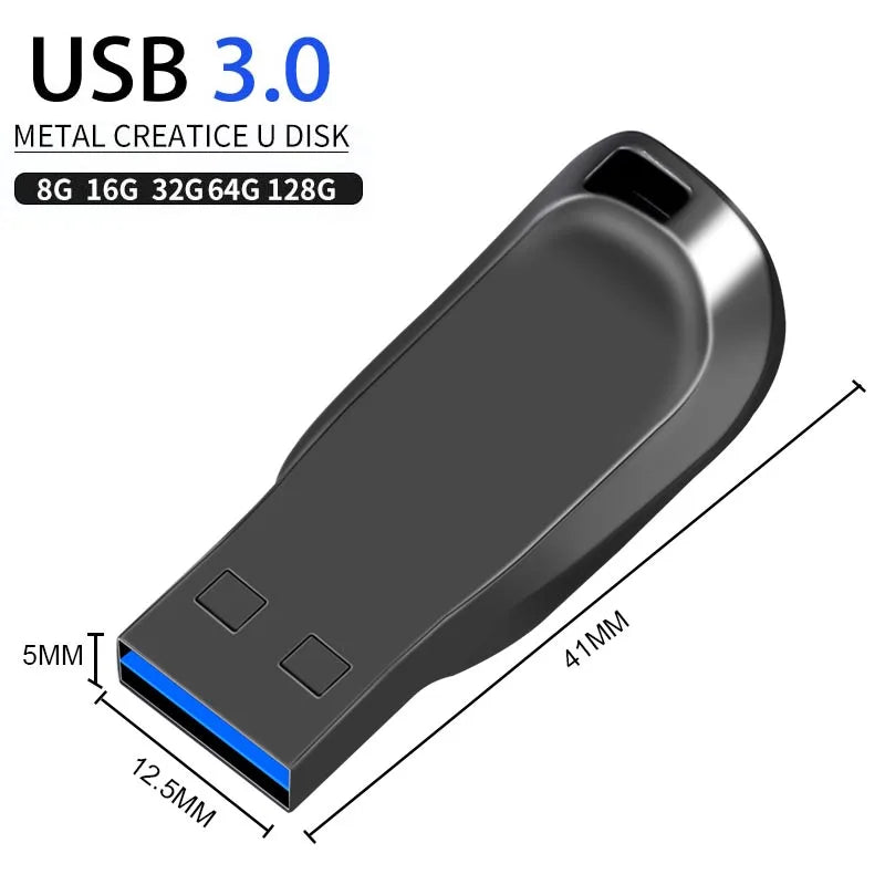Unidade Flash USB Pen Drive de Alta Velocidade, 3.0 Flash Drive, Memory Stick, 128GB, 64GB, 32GB, 16GB