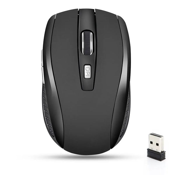 Mouse Sem Fio Silencioso 2.4G – Portátil, Ajustável e Ideal para Escritório ou Notebook!