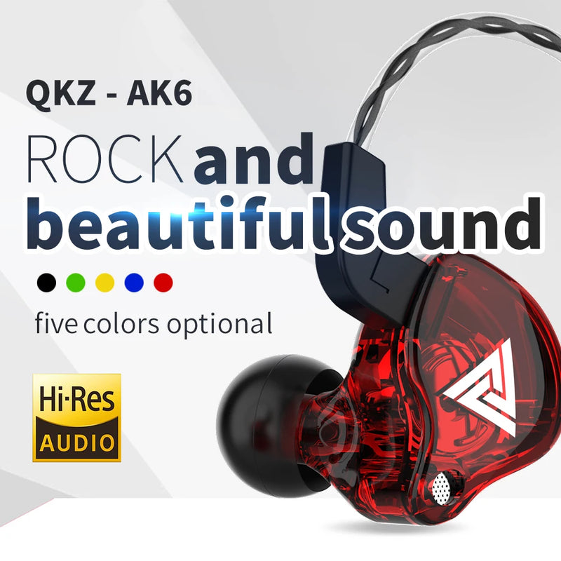 QKZ-AK6 Cabo Fones De Ouvido Com Fio, Gaming Headset, Gamer Headphones, Baixo Earbud, Qualidade Do Som, HiFi, Fio, Venda Barata, 3,5mm