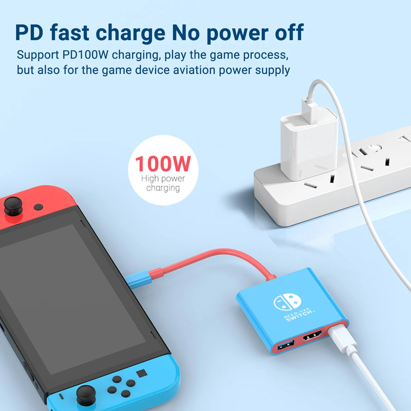 Portátil Nintendo Switch Docking Station TYPE-C Hub com HDMI e USB 3.0 Perfeito para Viagens e Jogos
